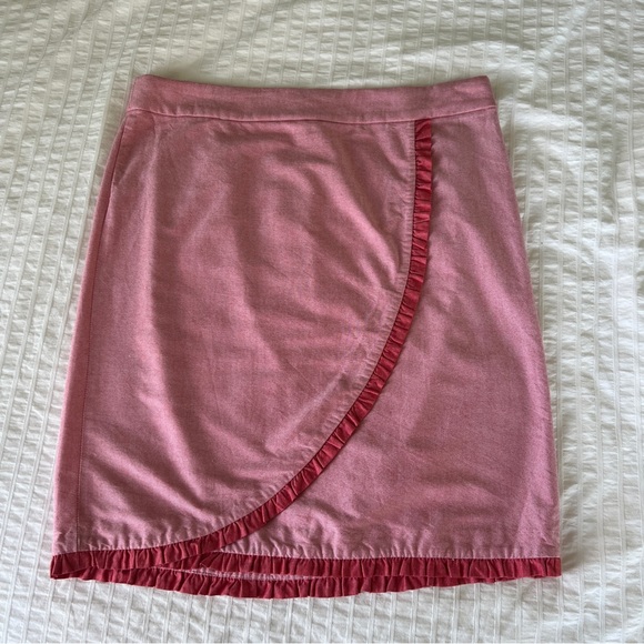 J. Crew Oxford Nantucket Ruffle Pencil Skirt in Pink and Red, 12 - Picture 7 of 13